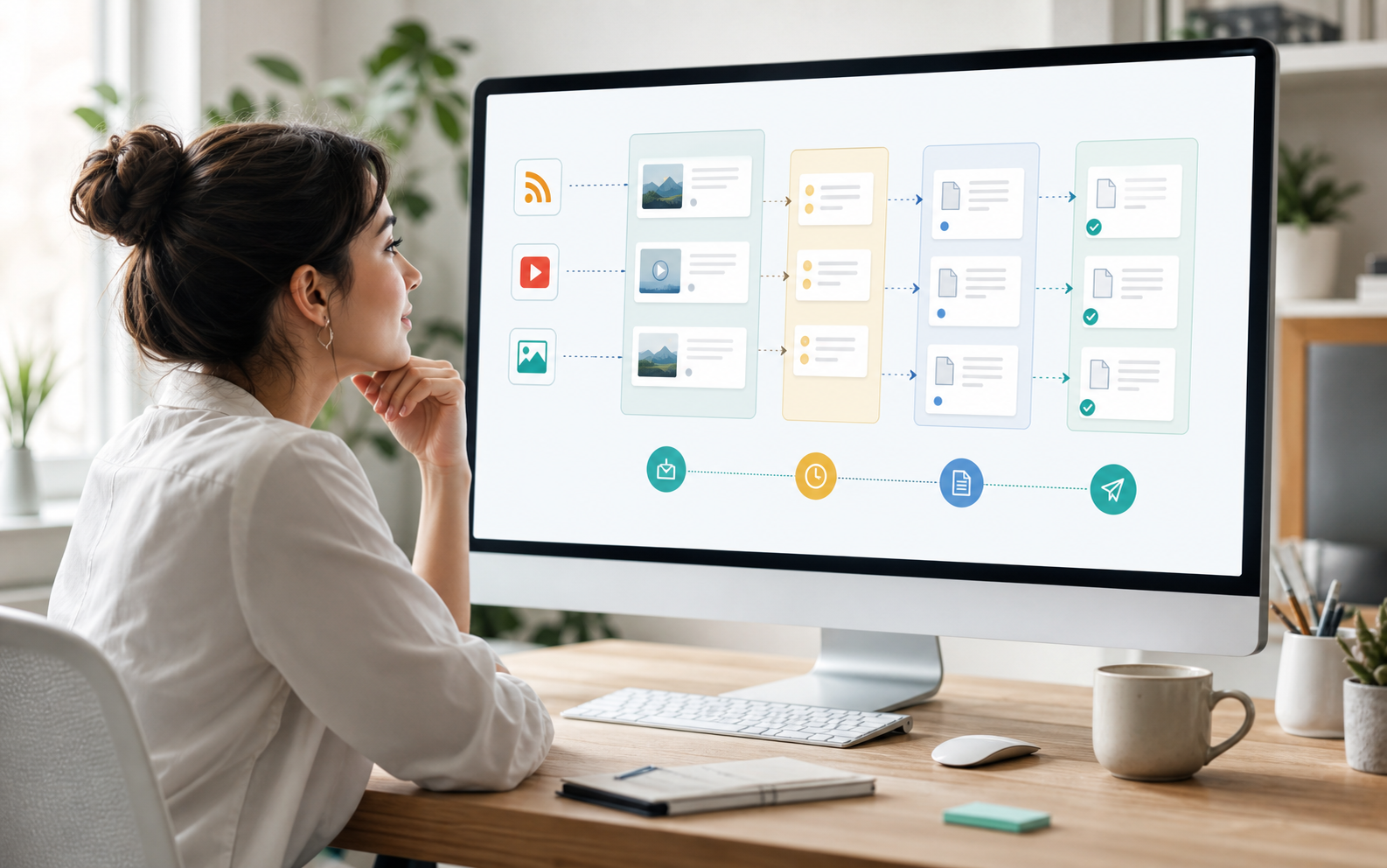 Nowoczesny przepływ pracy SyndiScribe AI od źródła do szkicu WordPress